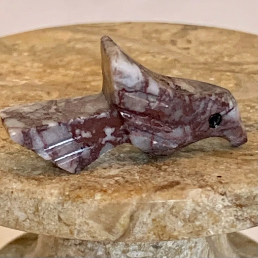 Zuni Style Bird Fetish Bead Drilled Stone Native American Animal Carving .9”